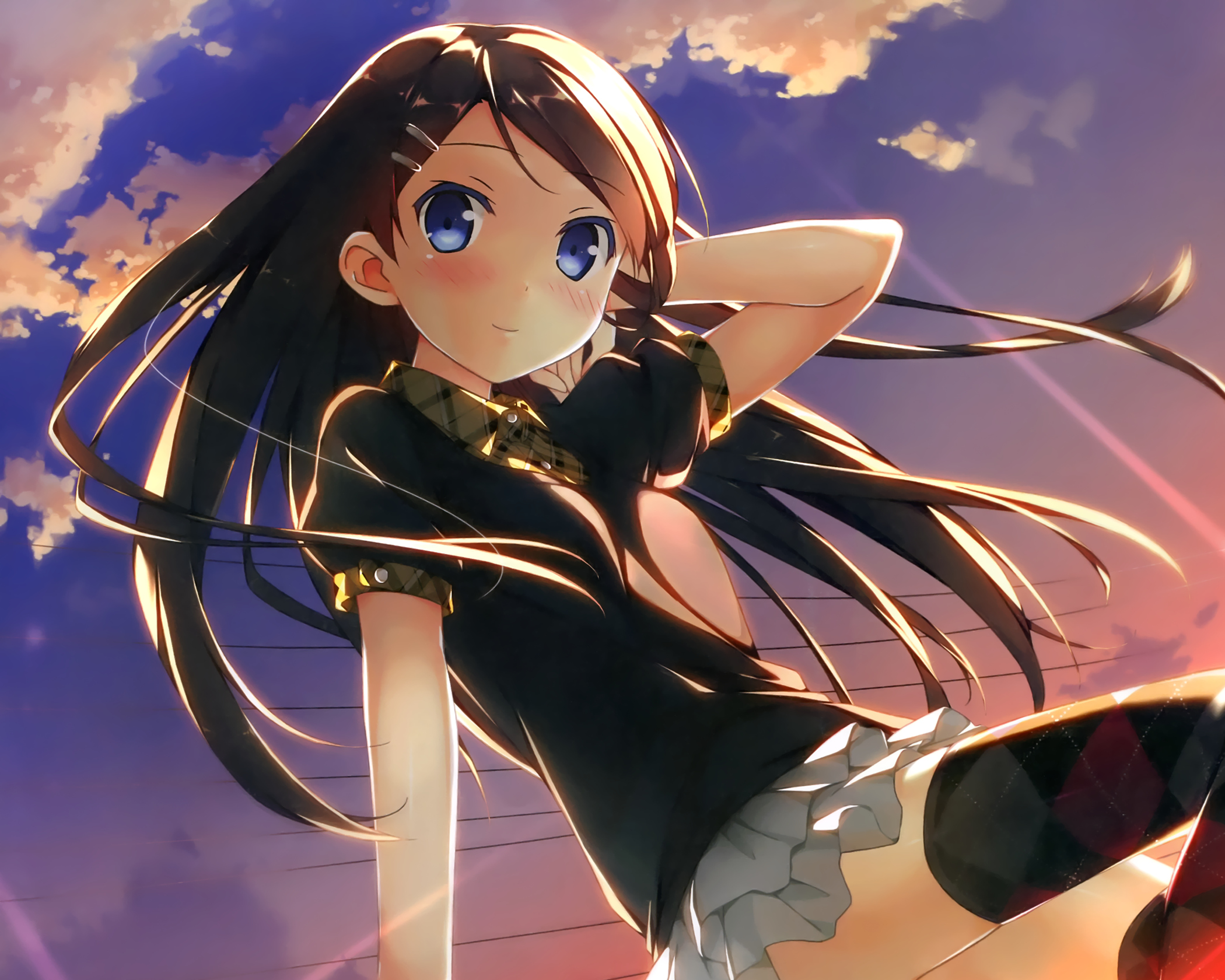 Good Anime Anime Girl Long Black Hair Blue Eyes